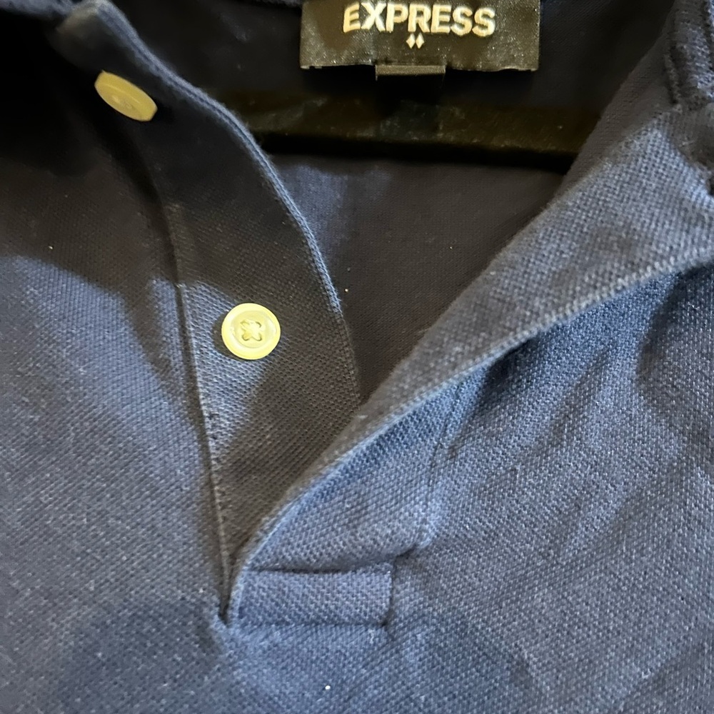 NWOT Express Men's Deep Blue Polo Shirt - Picture 4 of 5